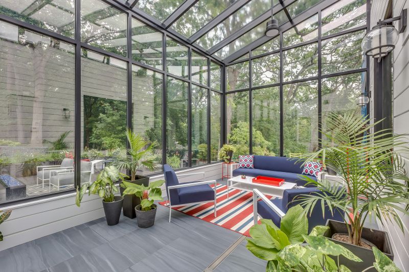 Sunroom with panoramic windows